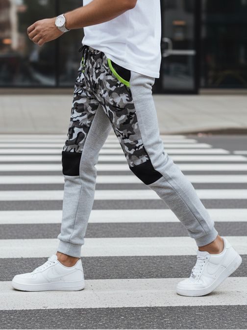 Camouflage trend melegítőnadrág szürke színben