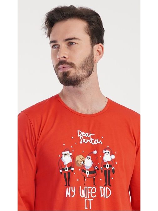 Férfi pizsama szet karácsonyi motívummal