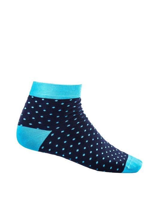 Divatos sötét kék pöttyös zokni U14