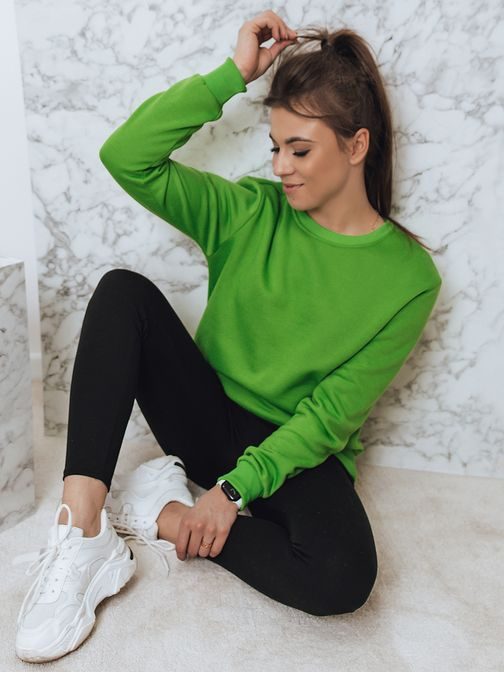 Egyszerű zöld női pulóver FASHION