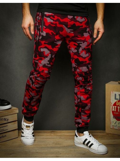 Piros terepmintás melegítő nadrág