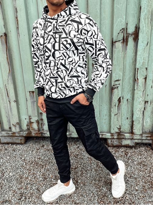 Fekete fehér kapucnis felső