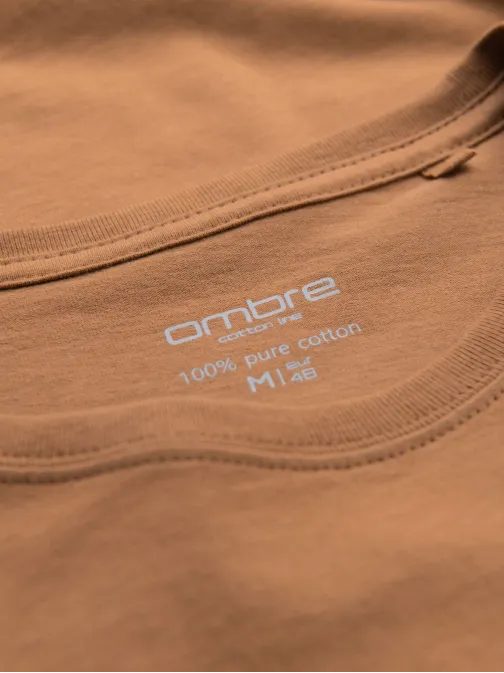 Barna pamut póló, kerek nyakkal V21 TSBS-0236