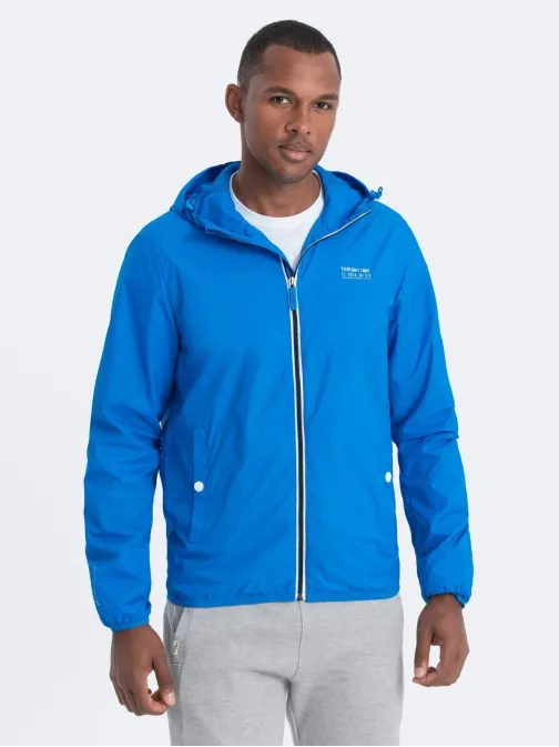 Kék átmeneti dzseki kapucnival P0110-V2