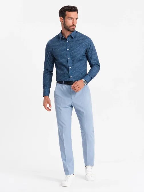 Kék ing érdekes trendi mintával   V4 SHCS-0151