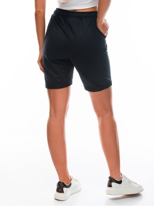 Kényelmes fekete női rövidnadrág WLR011