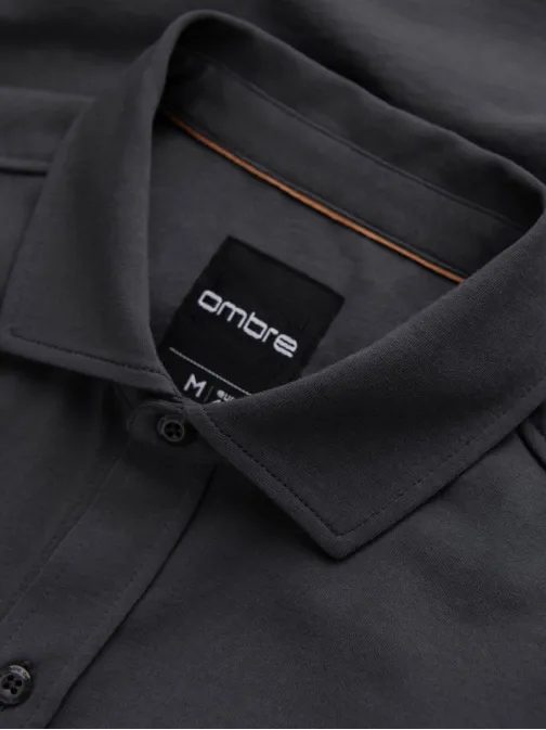 Divatos grafit szürke ing hímzett felirattal  V6 SHCS-0138