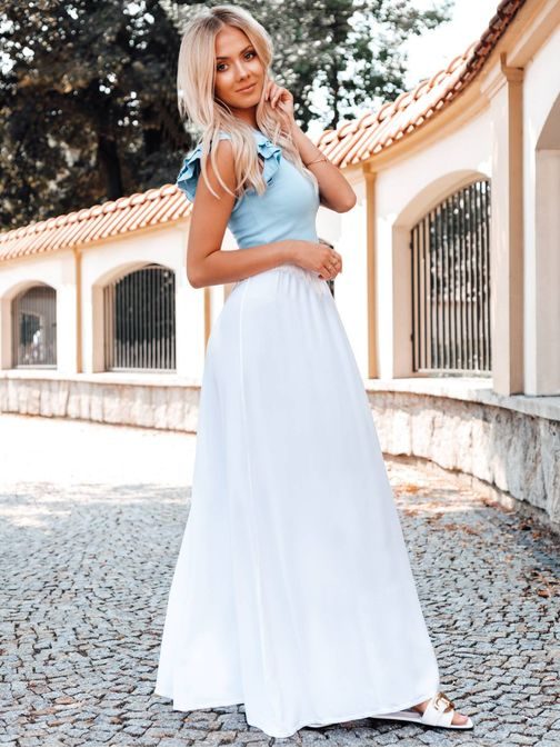 Stílusos fehér női maxi szoknya GLR016