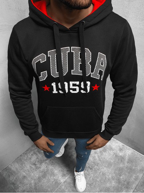 Fekete kapucnis pulóver Cuba JS/Y10023