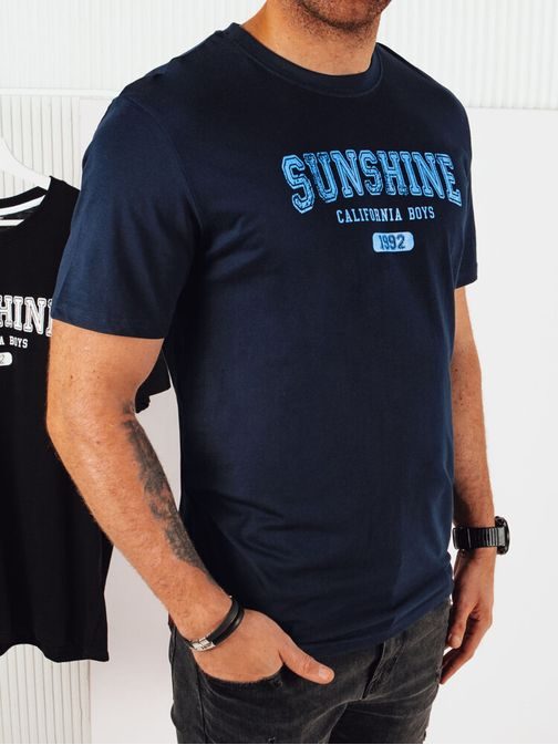 Trendi sötét kék póló felirattal sunshine