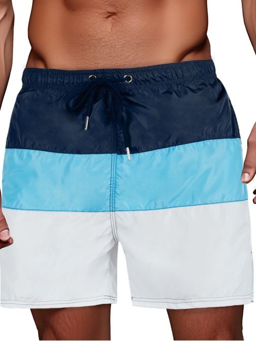 Háromszínű gránát-fehér férfi fürdőruha