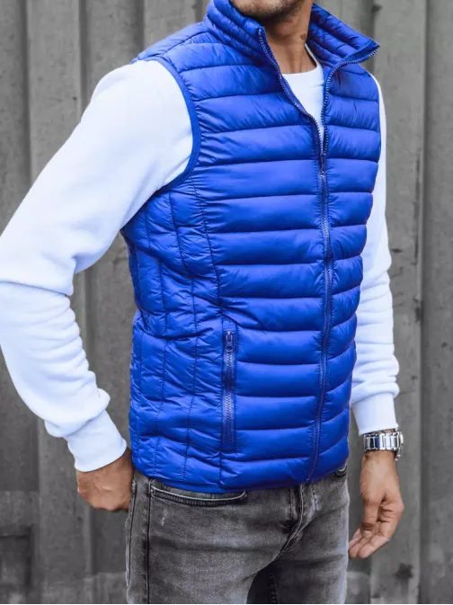 Kék férfi mellény kapucni nélkül