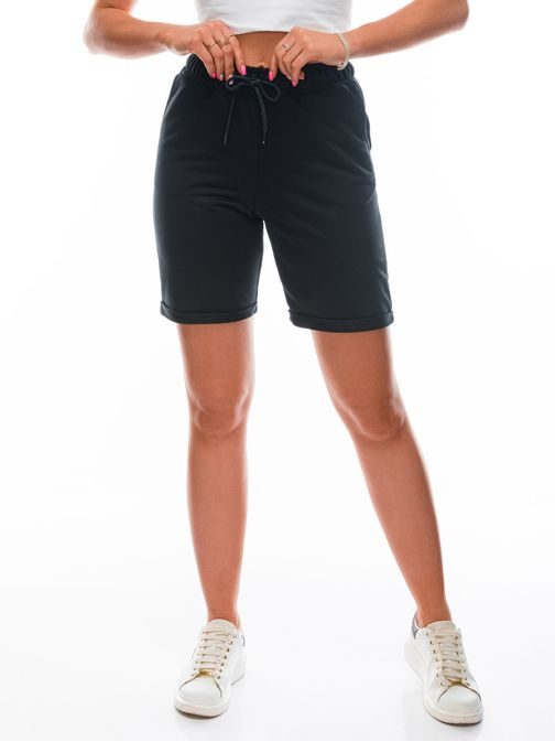Kényelmes fekete női rövidnadrág WLR011