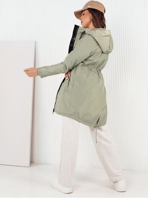 Modern női zöld párka kabát Vercha