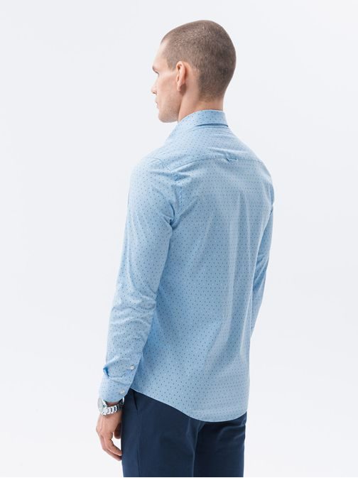 Halvány kék mintás ing K603
