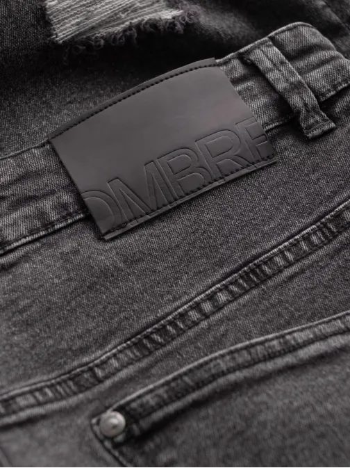 Trendi grafit szürke farmer nadrág tépett részekkel V3 PADP-0163