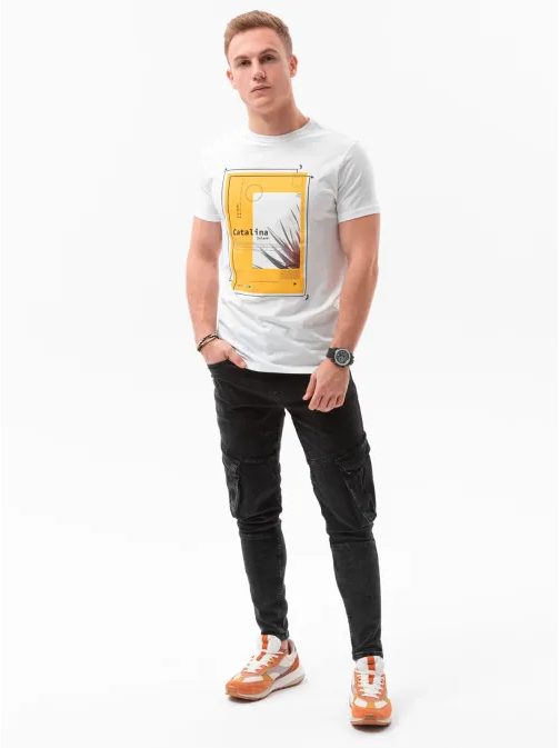 Stílusos fehér póló Catalina S1434 V-13A