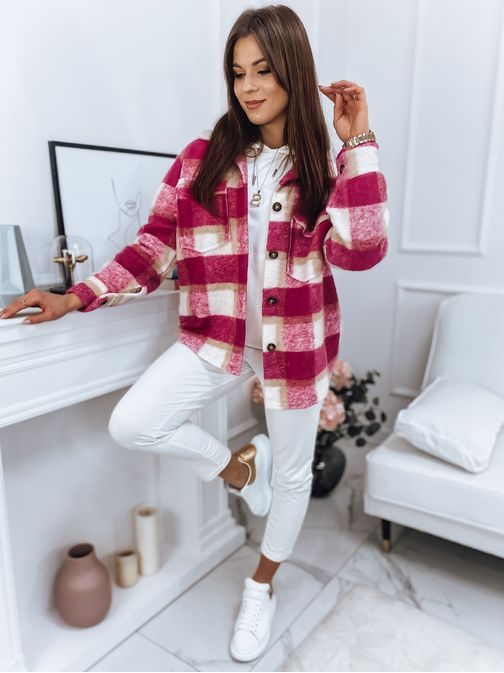 Rózsaszín női ing kabát divatos kivitelben Brita