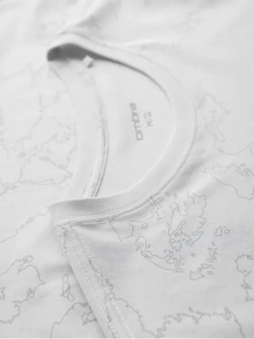 Fehér férfi póló virágmintás és V2-es póló TSPT-0263