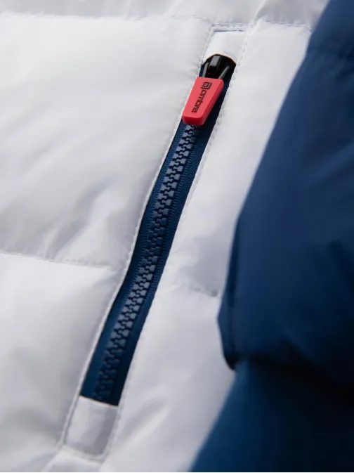 Kék-fehér steppelt retro kabát V1 JALP-0296