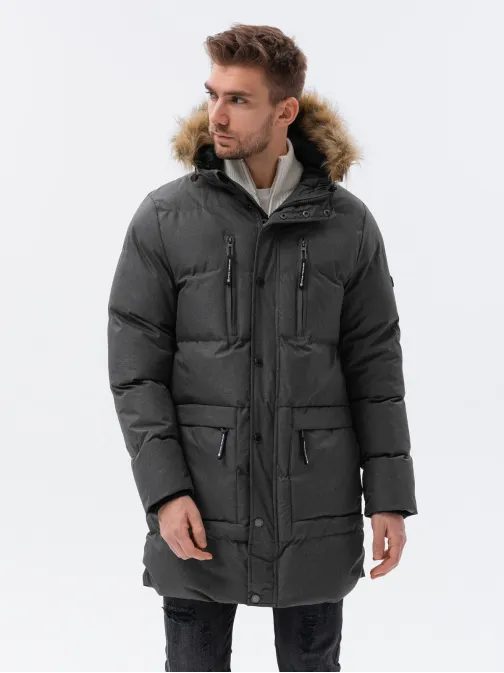 Sötét szürke téli kabát  C547