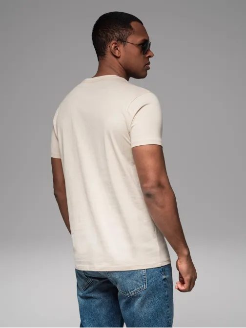 Érdekes krémszínű póló nyomtatással V1 TSPT-0199