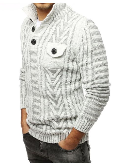 Ecru színű galléros pulóver