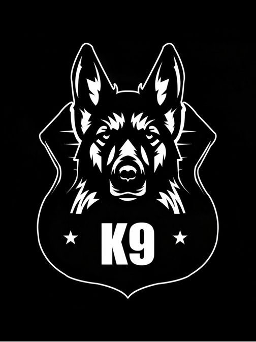 Fekete póló eredeti K9 motívummal