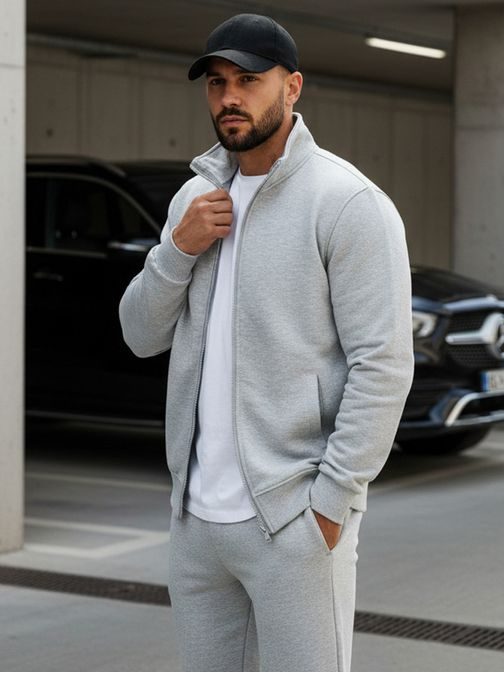 Stílusos halvány szürke melegítő felső