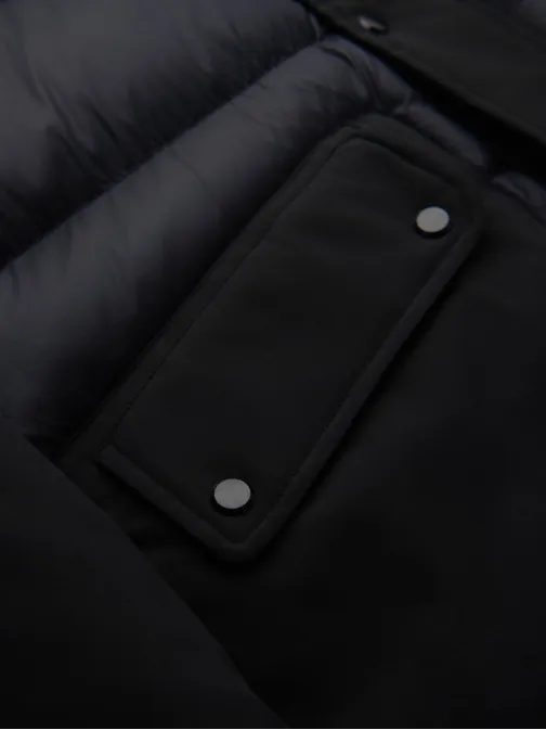 Steppelt fekete-kék férfi parka zsebekkel V1 JALJ-0308