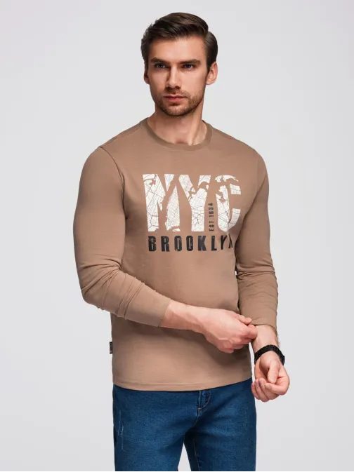 Férfi barna póló megkülönböztető V1 felirattal LSPT-0131