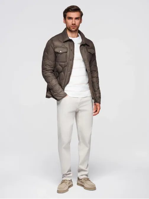 Fashion khaki férfi átmeneti kabát V3 JANP-0215