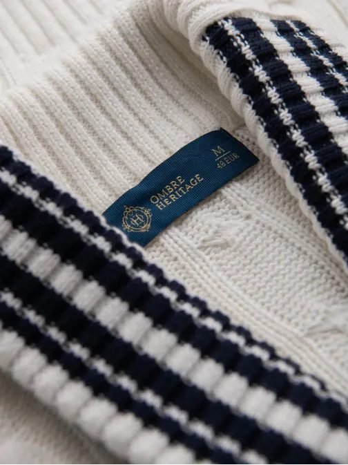 Kötött férfi pulóver fehér v1 om-swcd-0152