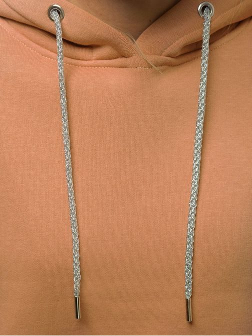 Modern sötét bézs női kapucnis pulóver O/12102