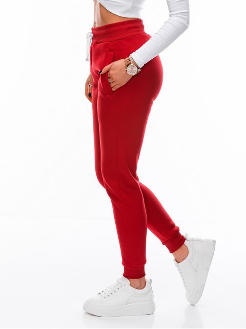 Egyszerű piros női melegítő nadrág PLR070