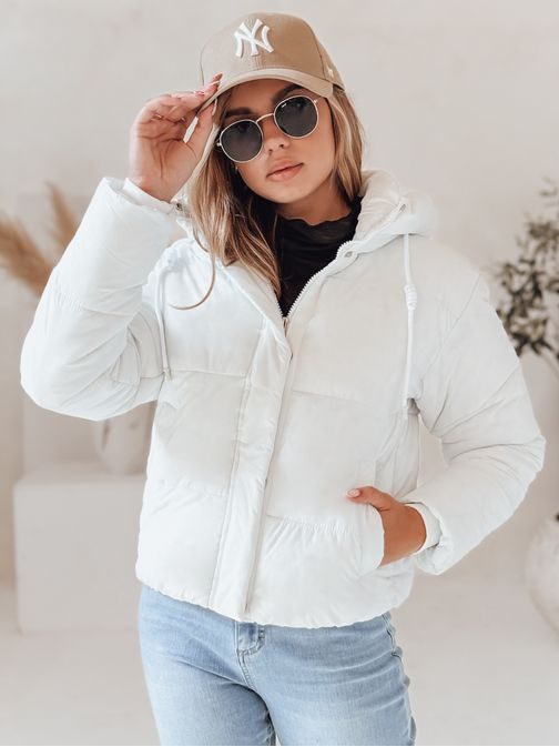 Női érdekes fehér téli kabát SNOWLIKE