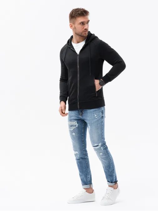 Stílusos fekete kapucnis felső  B1425-V1