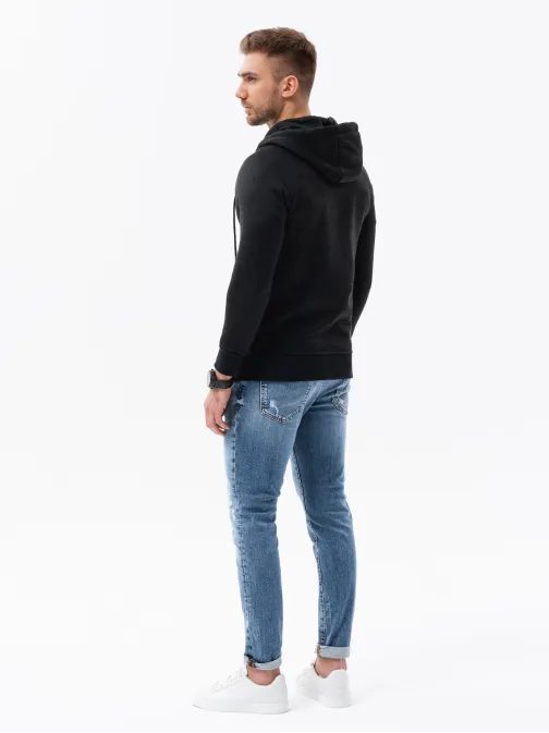 Stílusos fekete kapucnis felső  B1425-V1