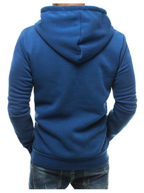 Sima kék kapucnis pulóver