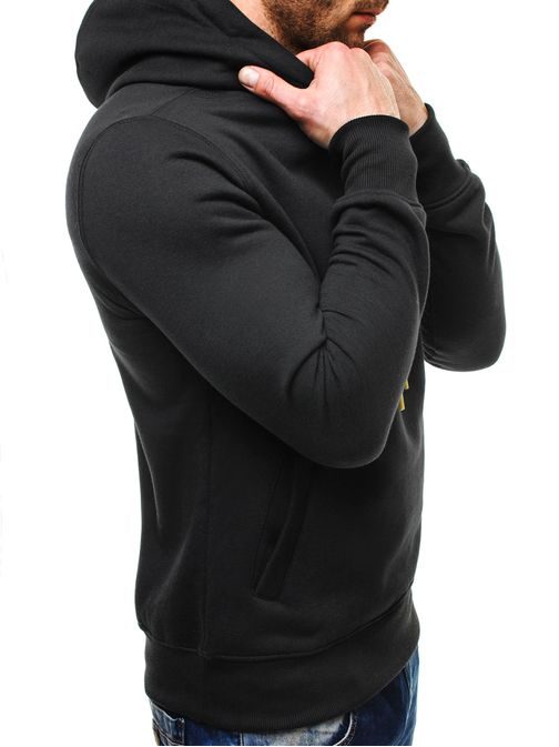 Fekete férfi sportos pulóver Style 2071