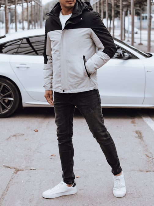 Stílusos szürke férfi dzseki