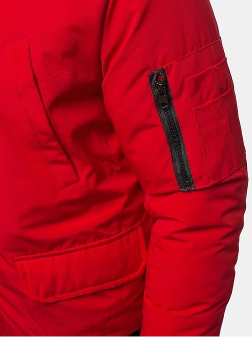 Piros téli dzseki szőrmével JS/M2019/275