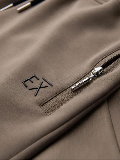 Trendi melegítőnadrág férfiaknak barna V3 OM-PASK-0223