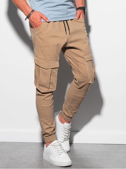 Trendi camel színű jogger nadrág  P886