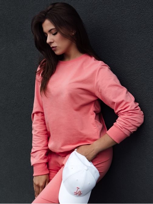 Egyszerű korall színű női melegítő felső  Glamflair