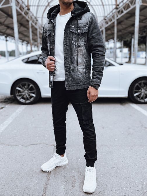 Érdekes fekete farmer dzseki