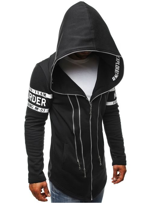 Fekete hosszított szabadidő felső  OZONEE Y36