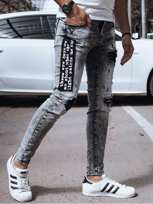 Modern férfi farmer nadrág fekete