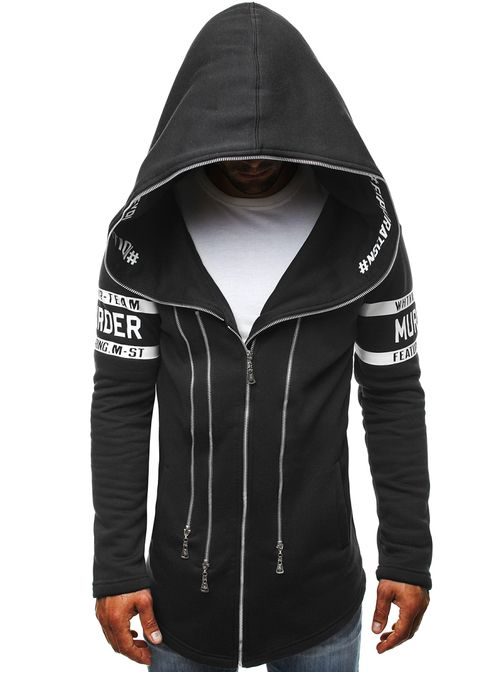 Fekete hosszított szabadidő felső  OZONEE Y36