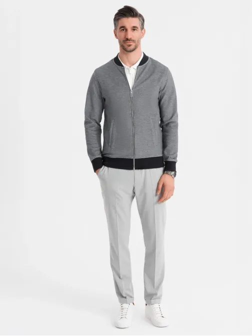 Elegáns fekete férfi  pulóver v1 om-sszp-0238